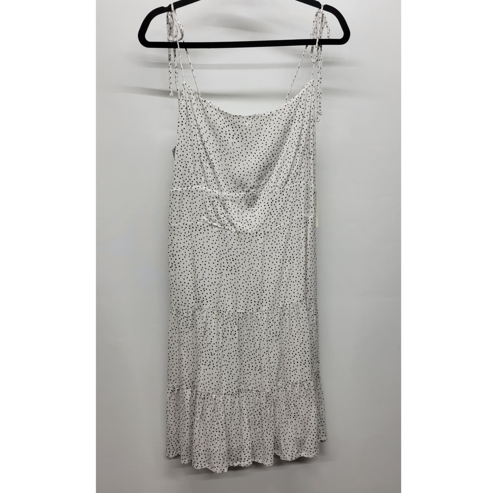 Open Edit White Polka Dot Spaghetti Dress